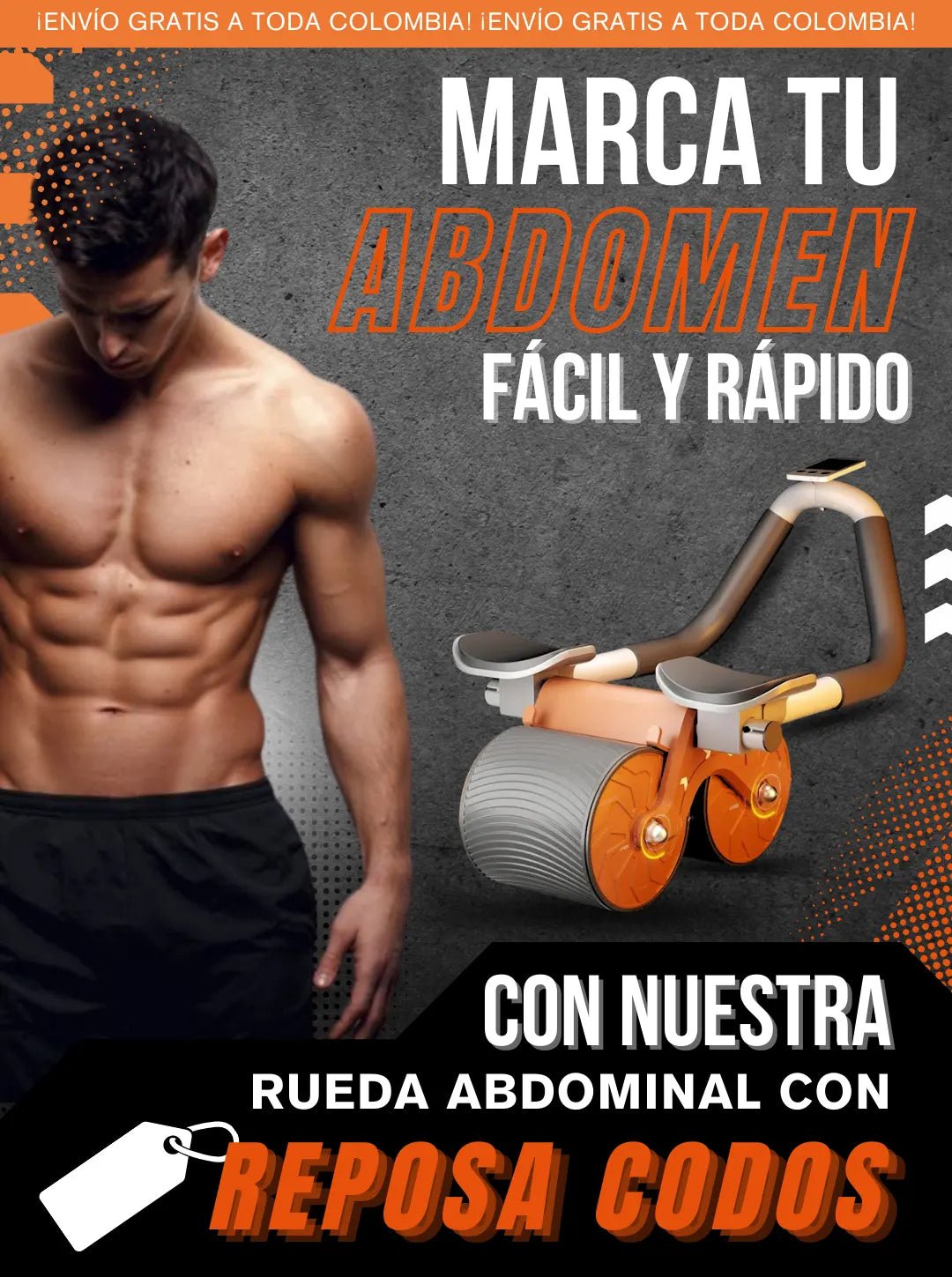 🔴 Tonific® Rueda abdominal ➕ Cronómetro ➕ Soporte para celular ➕Ebook Reto 30 dias 🎁-35% OFF